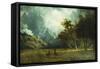 Storm on Laramie Peak-Albert Bierstadt-Framed Stretched Canvas