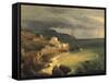 Storm on the Amalfi Coast and Gulf of Naples-Giacinto Gigante-Framed Stretched Canvas