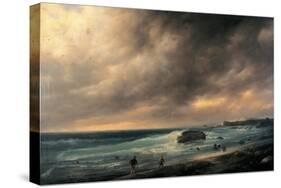 Storm on the Beach of Scheveningen-Canella Giuseppe-Stretched Canvas