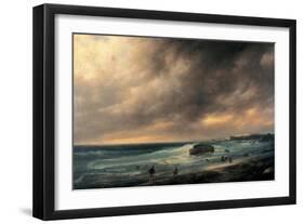 Storm on the Beach of Scheveningen-Canella Giuseppe-Framed Giclee Print