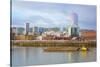 Storm over Portland and Willamette River, Portland, Oregon.-Craig Tuttle-Stretched Canvas