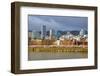 Storm over Portland and Willamette River, Portland, Oregon.-Craig Tuttle-Framed Photographic Print