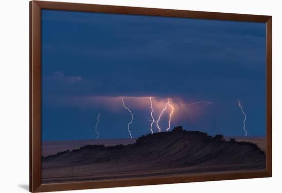 Storm Over Shiprock Dike New Mexico-Steve Gadomski-Framed Photographic Print