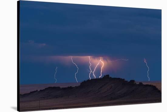 Storm Over Shiprock Dike New Mexico-Steve Gadomski-Stretched Canvas