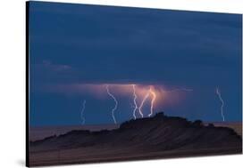 Storm Over Shiprock Dike New Mexico-Steve Gadomski-Stretched Canvas