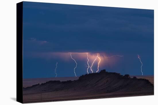 Storm Over Shiprock Dike New Mexico-Steve Gadomski-Stretched Canvas