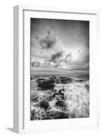 Storm Passing at Thor's Well Oregon Coast Black White-Vincent James-Framed Photographic Print