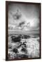 Storm Passing at Thor's Well Oregon Coast Black White-Vincent James-Framed Photographic Print