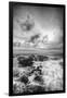 Storm Passing at Thor's Well Oregon Coast Black White-Vincent James-Framed Photographic Print