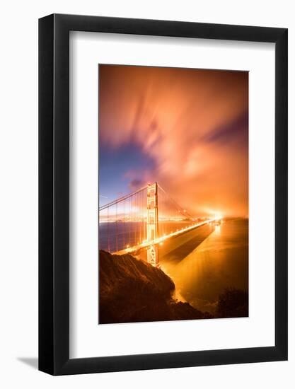 Storm Rolls in at Golden Gate Pre Dawn, Night San Francisco-Vincent James-Framed Photographic Print