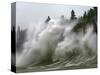 Storm Waves on Lake Superior Crashing on Minnesota Shoreline-Layne Kennedy-Stretched Canvas