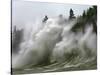 Storm Waves on Lake Superior Crashing on Minnesota Shoreline-Layne Kennedy-Stretched Canvas