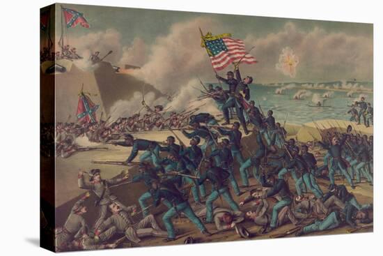 Storming Fort Wagner, 1890-Kurz And Allison-Stretched Canvas