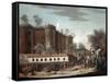 Storming of the Bastille, 14th July 1789-French School-Framed Stretched Canvas