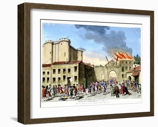 Storming of the Bastille, French Revolution, Paris, 1789-null-Framed Giclee Print