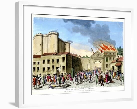 Storming of the Bastille, French Revolution, Paris, 1789-null-Framed Giclee Print