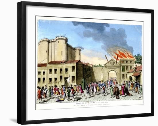 Storming of the Bastille, French Revolution, Paris, 1789-null-Framed Giclee Print