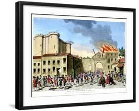 Storming of the Bastille, French Revolution, Paris, 1789-null-Framed Giclee Print