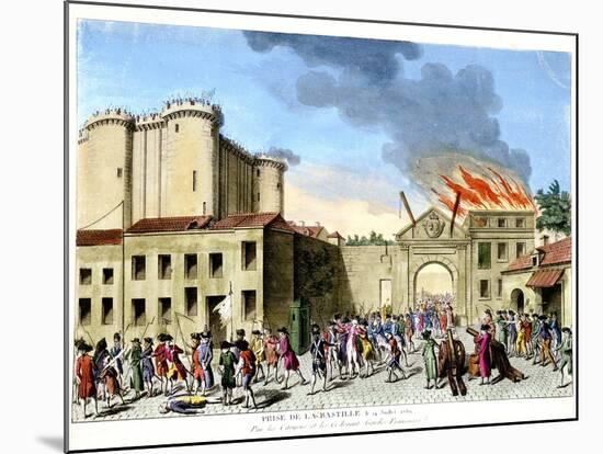 Storming of the Bastille, French Revolution, Paris, 1789-null-Mounted Giclee Print