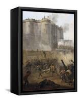 Storming of the Bastille, July 14th 1789-Jean Baptiste Lallemand-Framed Stretched Canvas