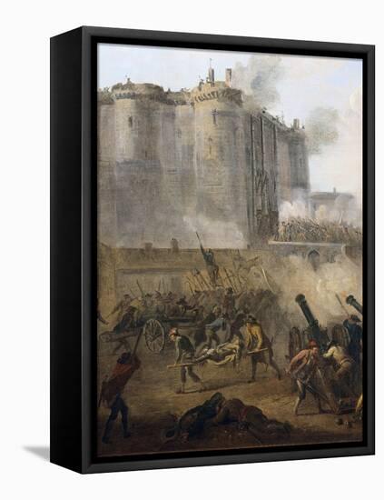 Storming of the Bastille, July 14th 1789-Jean Baptiste Lallemand-Framed Stretched Canvas