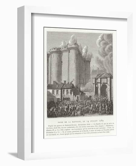 Storming of the Bastille, Paris, French Revolution, 14 July 1789-Jean Duplessis-bertaux-Framed Giclee Print