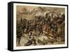 Storming of the Great Barricade at the Entrance of Le Bourget by the 3rd Garde-Grenadier Regiment Q-null-Framed Stretched Canvas