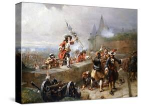 Storming the Battlements-Robert Alexander Hillingford-Stretched Canvas