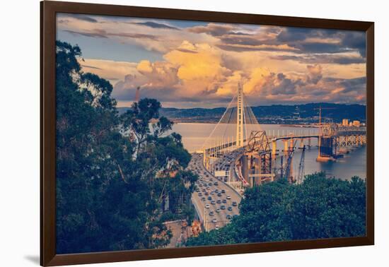 Stormy Afternoon at Bay Bridge East Span California-Vincent James-Framed Photographic Print