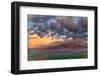 Stormy clouds at sunset over rolling hills from Steptoe Butte near Colfax, Washington State, USA-Chuck Haney-Framed Photographic Print