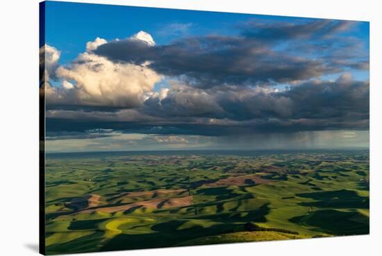 Stormy clouds over rolling hills from Steptoe Butte near Colfax, Washington State, USA-Chuck Haney-Stretched Canvas