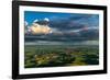 Stormy clouds over rolling hills from Steptoe Butte near Colfax, Washington State, USA-Chuck Haney-Framed Photographic Print