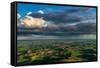 Stormy clouds over rolling hills from Steptoe Butte near Colfax, Washington State, USA-Chuck Haney-Framed Stretched Canvas
