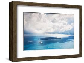 Stormy Clouds over the Sea, Santorini Island, Greece-Olga Gavrilova-Framed Photographic Print