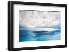 Stormy Clouds over the Sea, Santorini Island, Greece-Olga Gavrilova-Framed Photographic Print