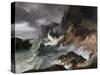 Stormy Coast Scene after a Shipwreck-Horace Vernet-Stretched Canvas