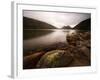 Stormy Day with Green Lichen on Rocks of Jordon Pond, Acadia National Park, Maine, USA-Joanne Wells-Framed Photographic Print