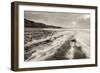 Stormy Evening at Kilve Beach on the Somerset Coast, Somerset, England. Winter (January)-Adam Burton-Framed Photographic Print