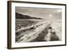 Stormy Evening at Kilve Beach on the Somerset Coast, Somerset, England. Winter (January)-Adam Burton-Framed Photographic Print