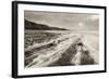 Stormy Evening at Kilve Beach on the Somerset Coast, Somerset, England. Winter (January)-Adam Burton-Framed Photographic Print