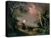 Stormy Landscape, C.1800-Pierre de Glimes-Stretched Canvas