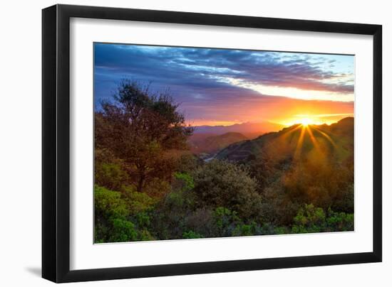 Stormy Morning Sun Star, Oakland Hills, Contra Costra, Mount Diablo, Bay Area-Vincent James-Framed Photographic Print