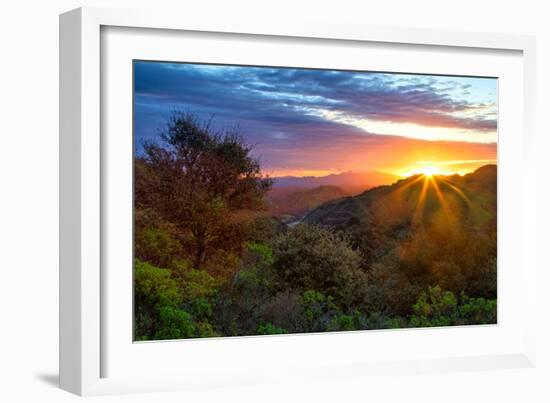 Stormy Morning Sun Star, Oakland Hills, Contra Costra, Mount Diablo, Bay Area-Vincent James-Framed Photographic Print