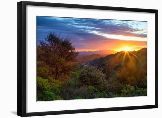 Stormy Morning Sun Star, Oakland Hills, Contra Costra, Mount Diablo, Bay Area-Vincent James-Framed Photographic Print