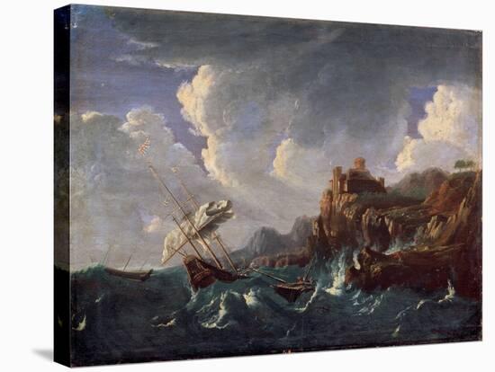 Stormy Sea, 17th Century-Pieter Mulier the Younger-Stretched Canvas