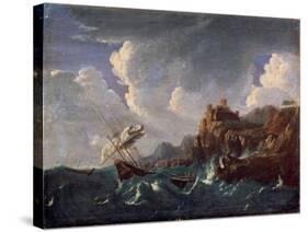 Stormy Sea, 17th Century-Pieter Mulier the Younger-Stretched Canvas