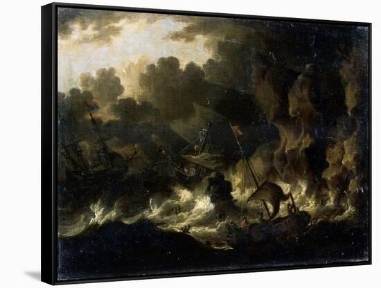 Stormy Sea, 17th Century-null-Framed Stretched Canvas