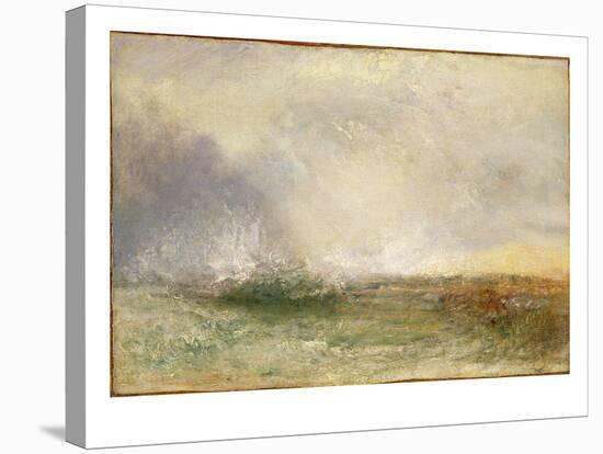 Stormy Sea Breaking on a Shore, 1840-5-J^ M^ W^ Turner-Stretched Canvas