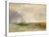Stormy Sea Breaking on a Shore, 1840-5-J^ M^ W^ Turner-Stretched Canvas