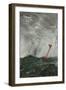 Stormy sea. Red stick. Oil on paper (1892) 31 x 19.2 cm.-August Strindberg-Framed Giclee Print